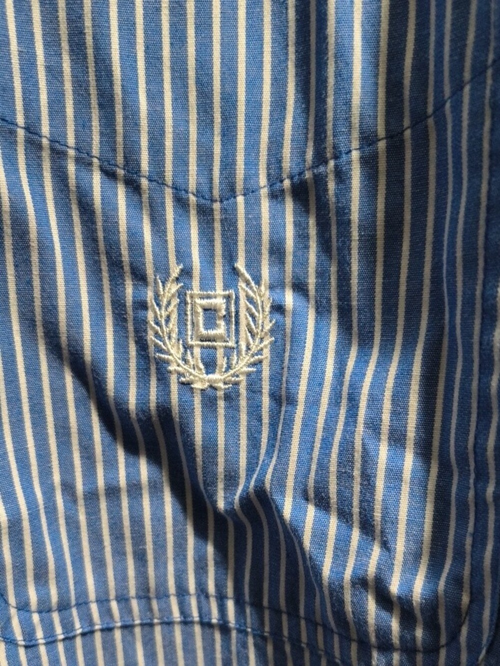 Chaps Men’s Blue and White Pinstripe Button-Up Shirt - Picture 4 of 5